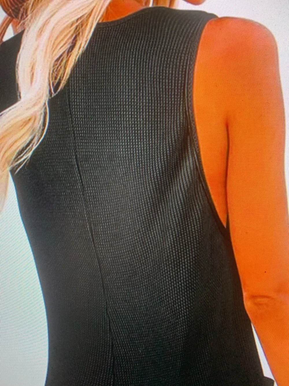 Black Sleeveless Romper Dress with Button Front - Picture 3 of 3